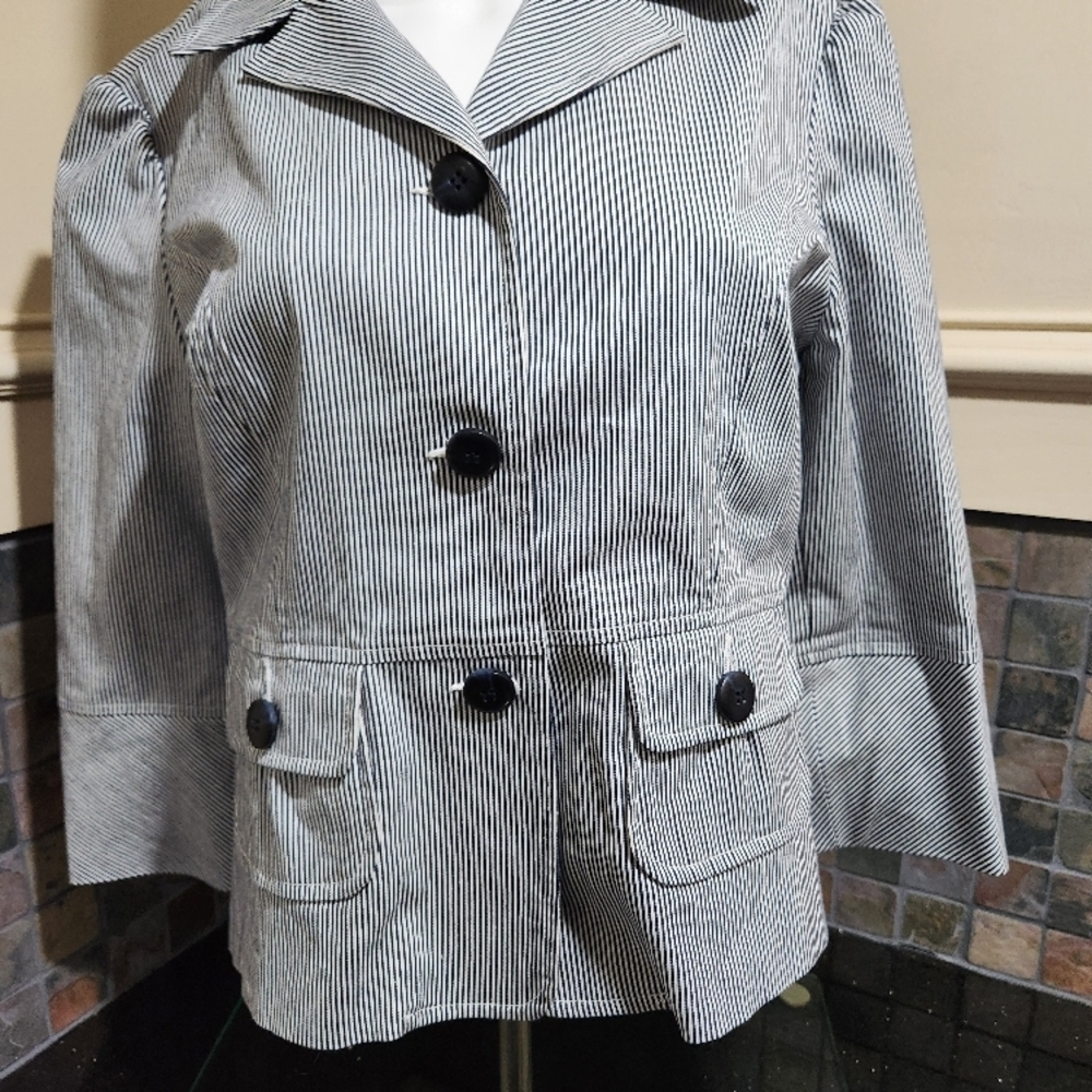 Studio 1940 Black and White Striped Jacket